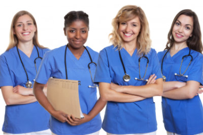 group of four nurses